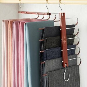 Space Saving Wood/Metal Pant Hanger